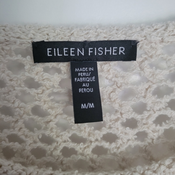 Eileen Fisher Bone Peruvian Boucle Crew Neck Pullover Top Size M Sweater - Picture 6 of 9
